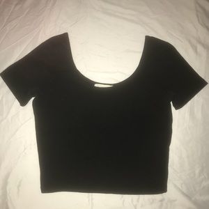 Plain Black Crop Top
